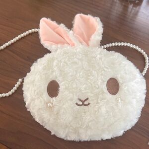 Kawaii Bunny Crossbody Purse (Lolita Style) with Pearl Chain.